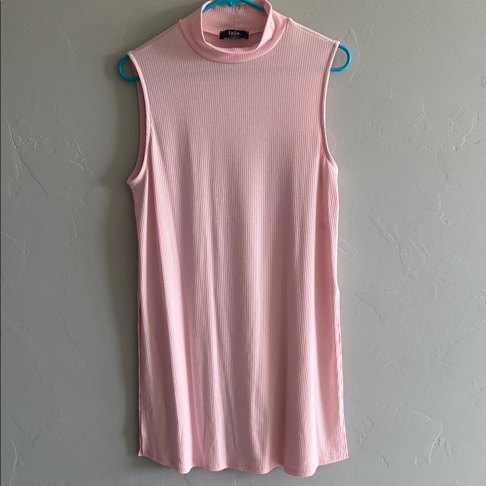 Pink Sleeveless Ribbed Tunic